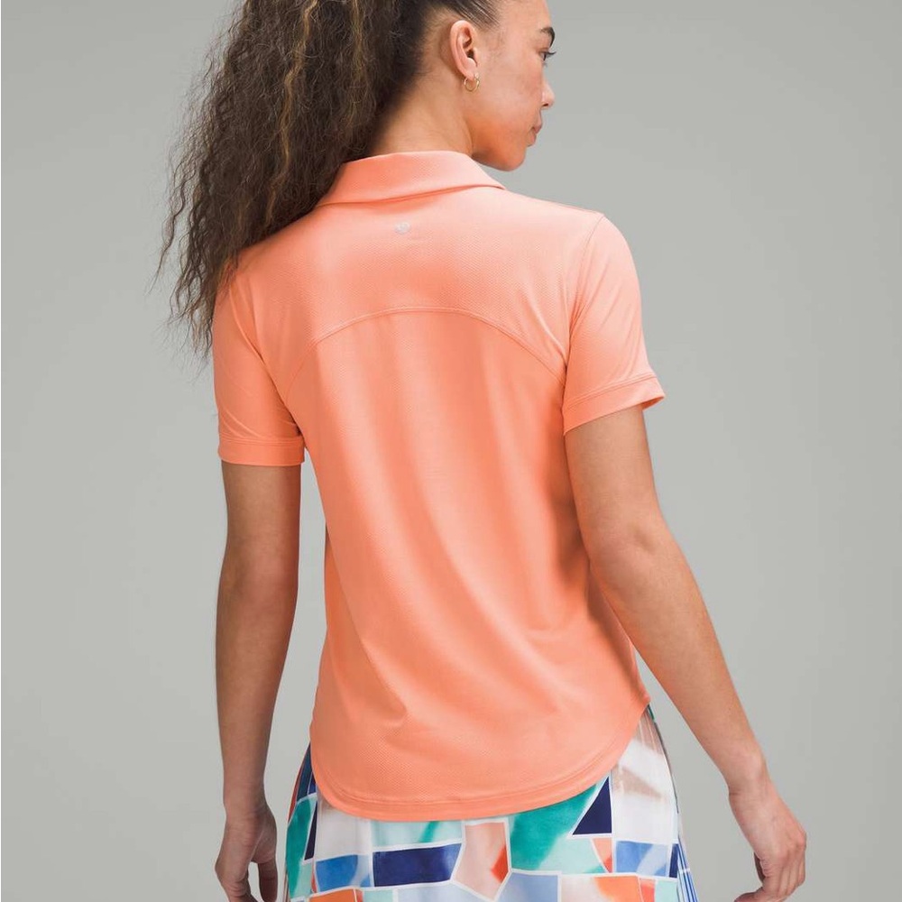Lululemon Quick-Dry Short-Sleeve Polo Shirt Sunny Coral